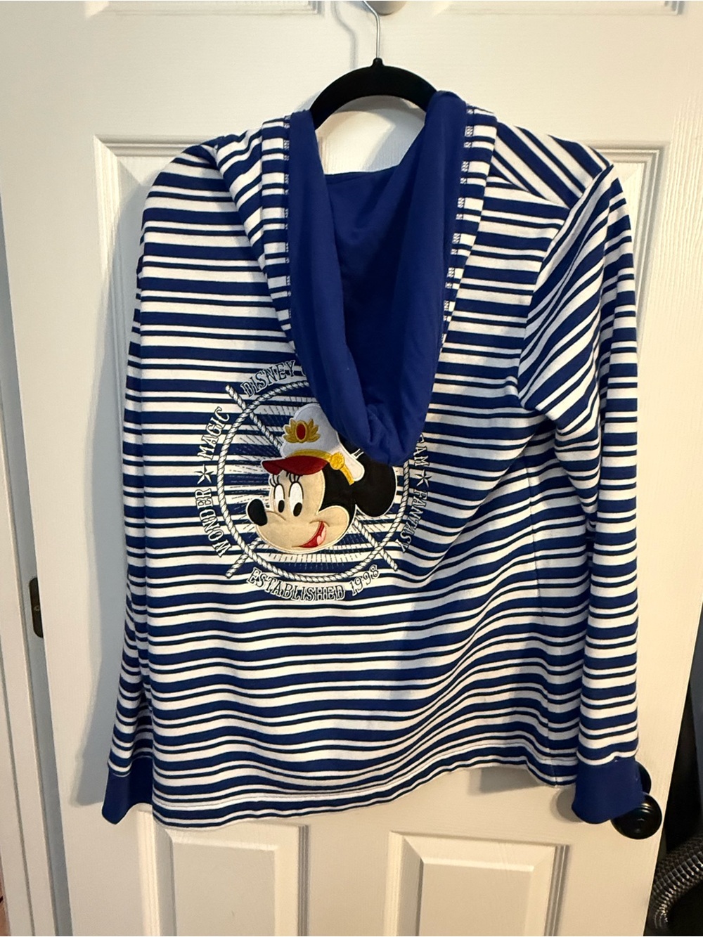 Disney Blue & White Striped Minnie Cruise Hoodie